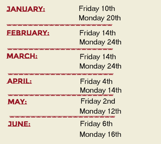 Sew Timetable